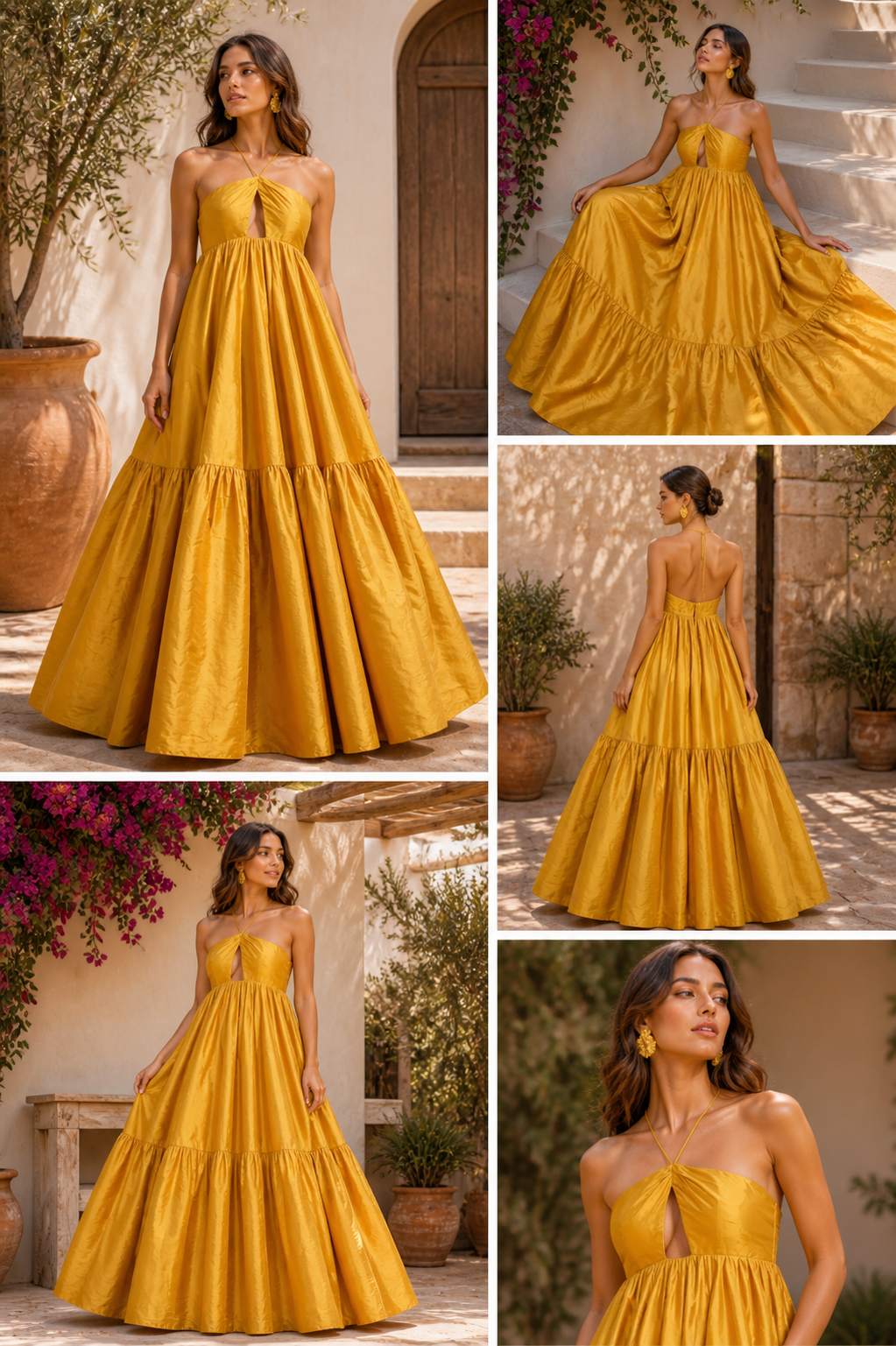 Golden Dune Halter Gown