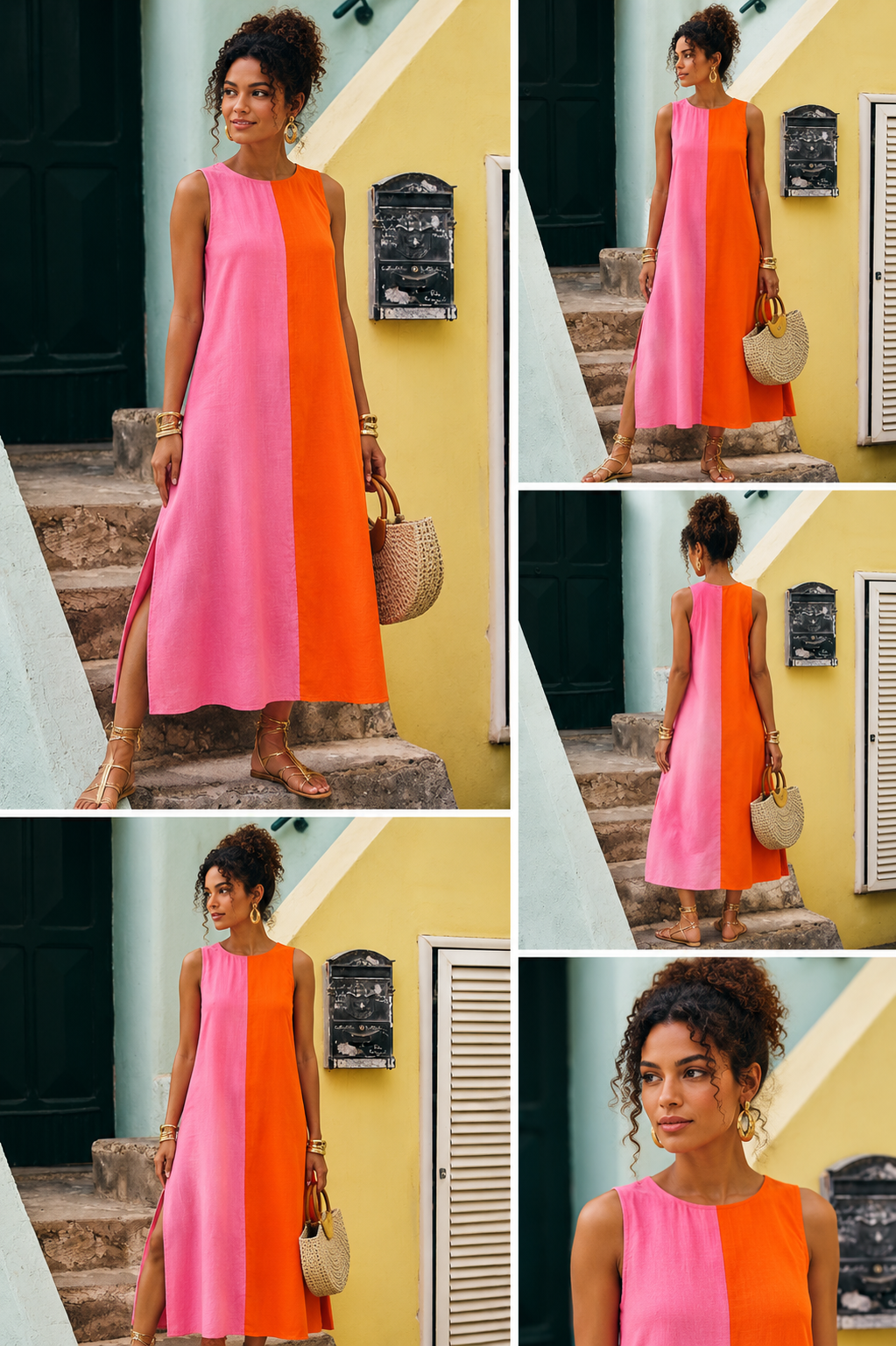 Two-Tone Split Dress