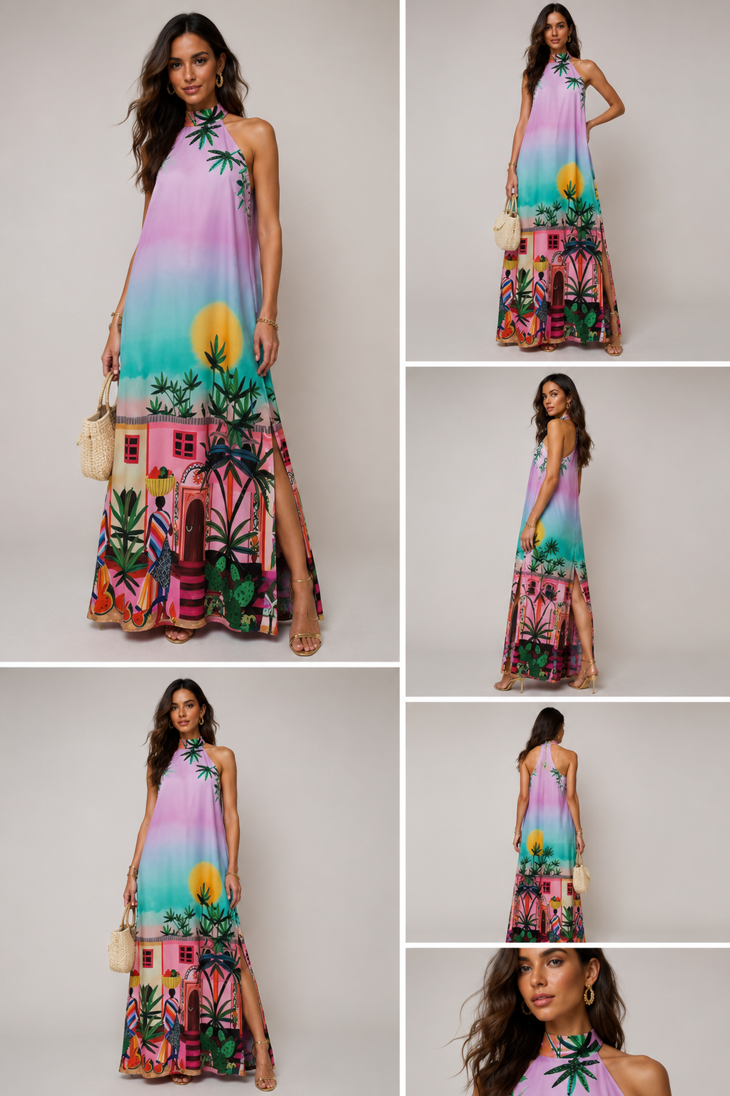 Printed Resort Border Maxi