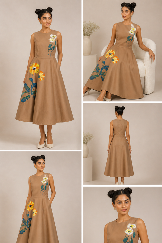 Autumn Daisy Midi Dress