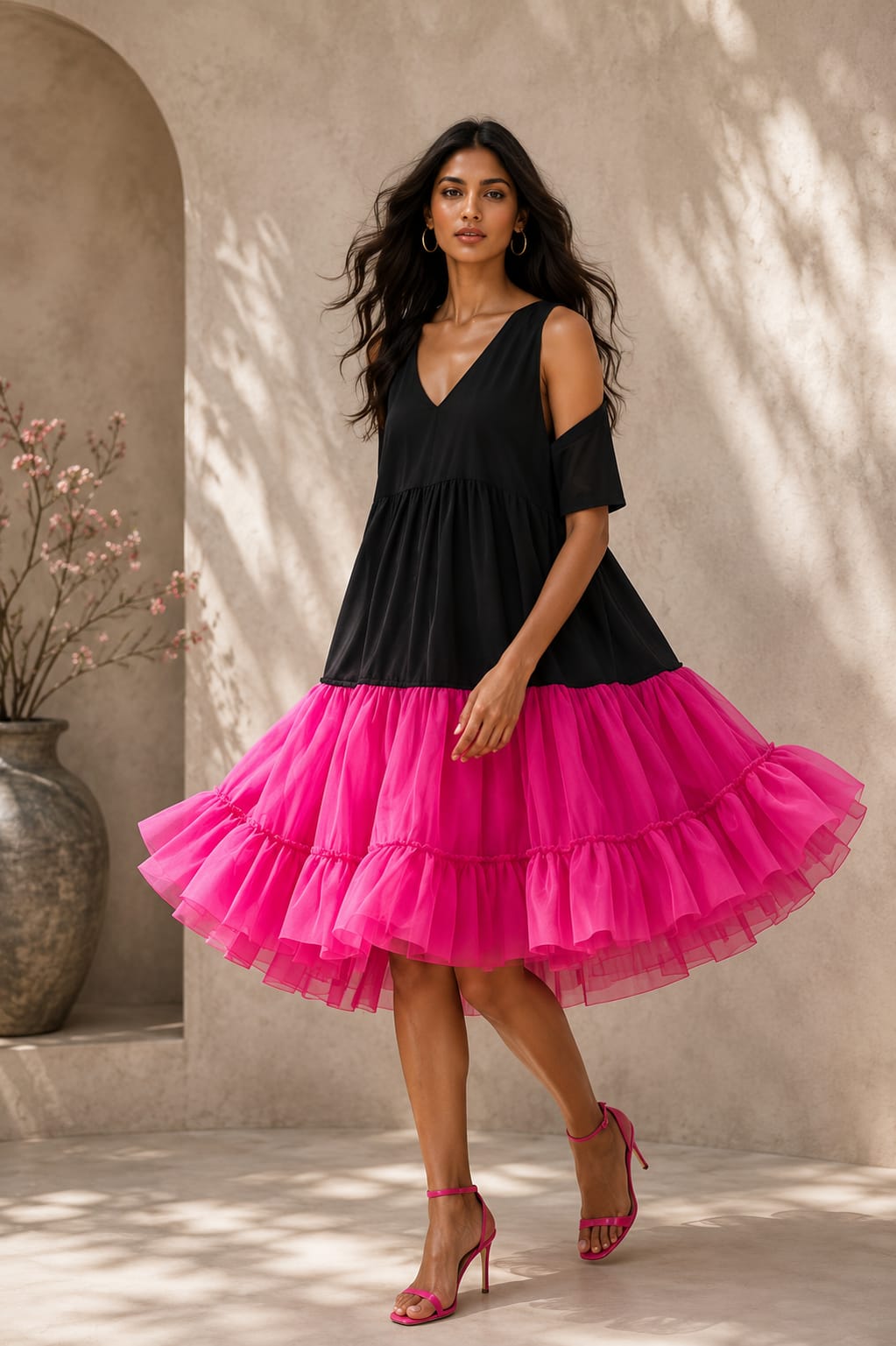 Black and Pink Frill Outfit