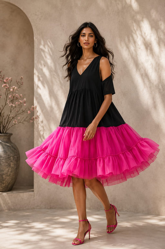 Black and Pink Frill Outfit