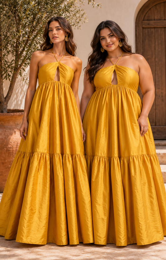 Golden Dune Halter Gown