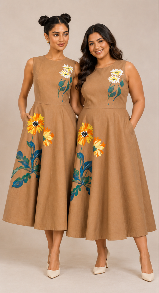 Autumn Daisy Midi Dress
