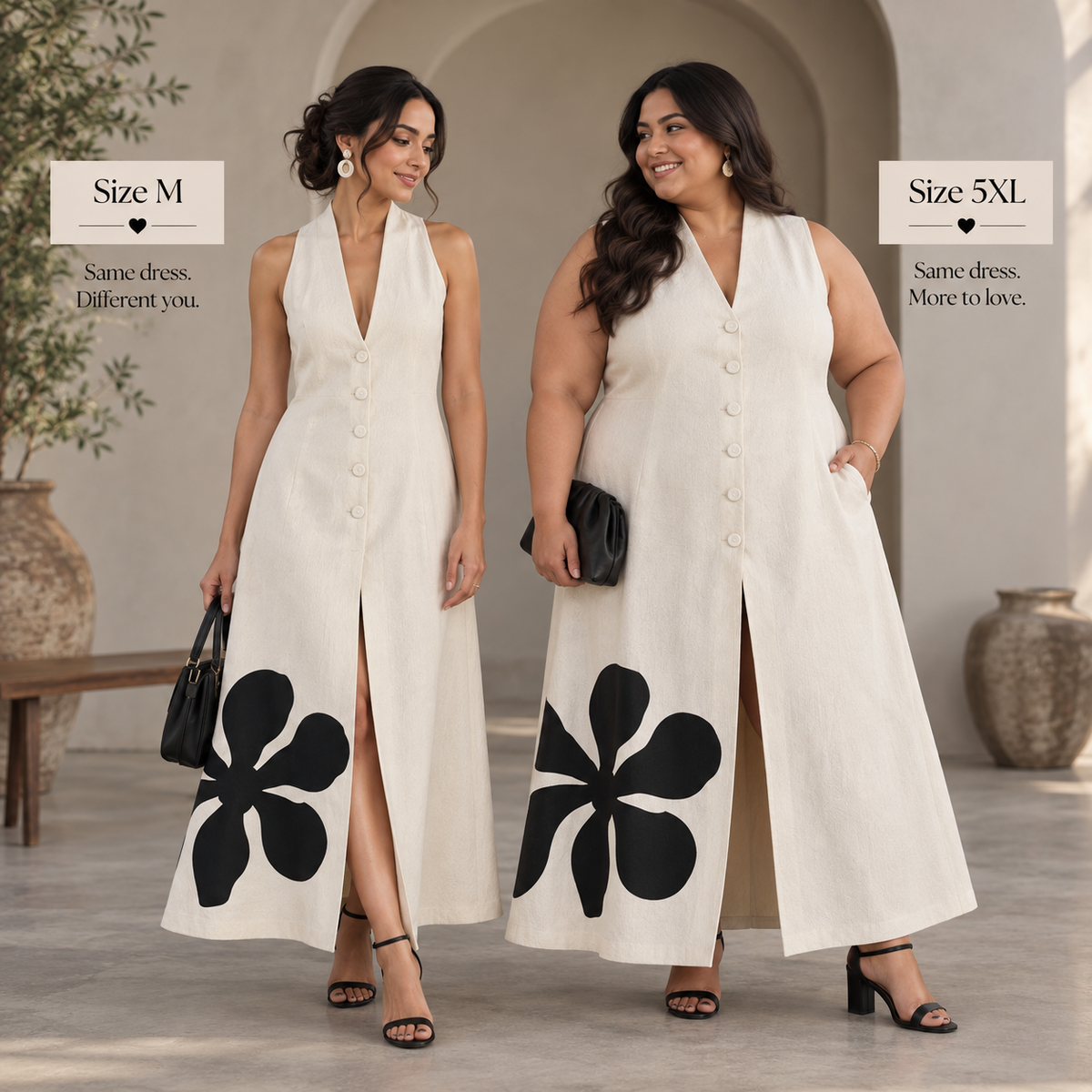 Monochrome Bloom Dress