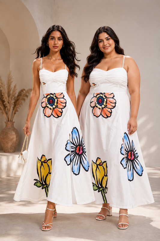 White floral dress