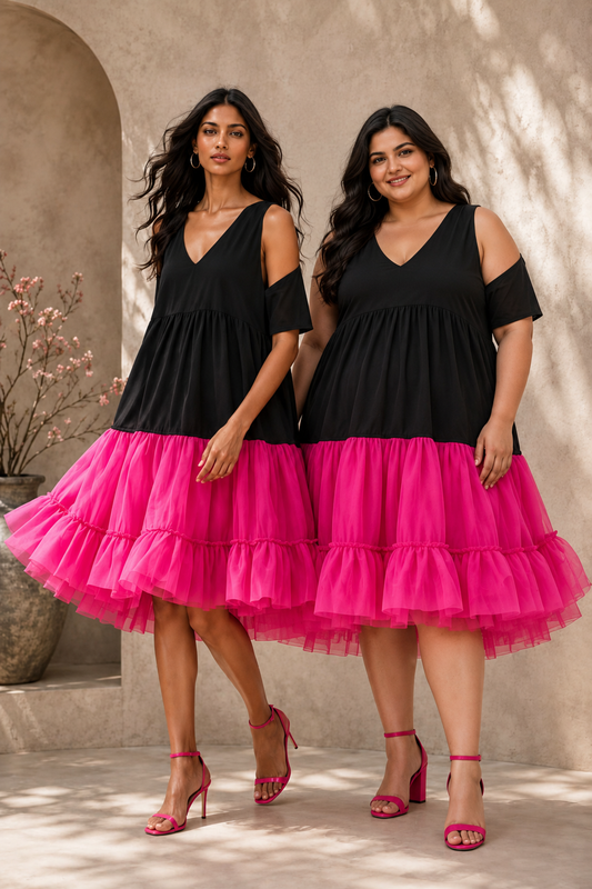 Black and Pink Frill Outfit